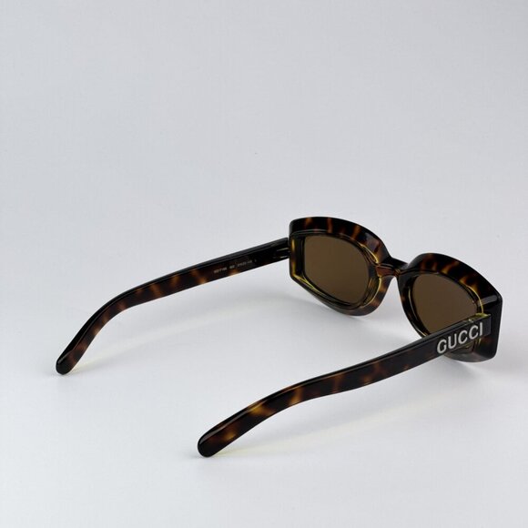 Gucci GG1719S 002 BRAND NEW Sunglasses Light Havana Brown Women Square main image 5